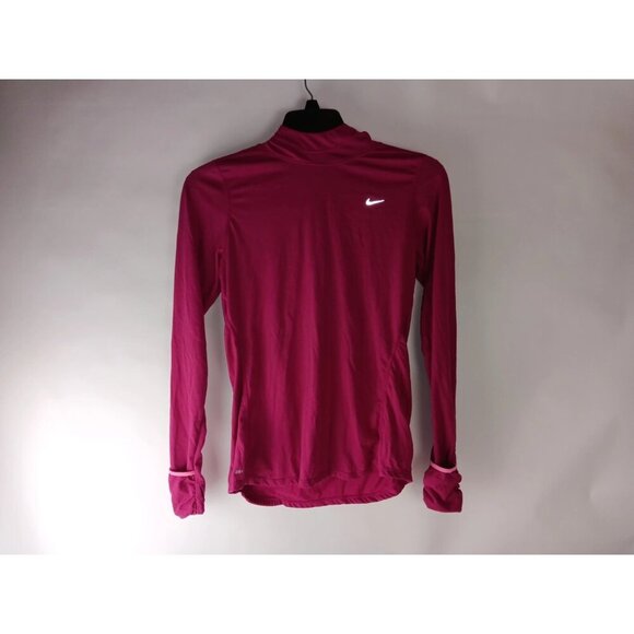 Nike Dri-Fit Running  Women's Fuchsia  Pink Hooded Pullover Activewear  Top Sz M - Picture 1 of 11